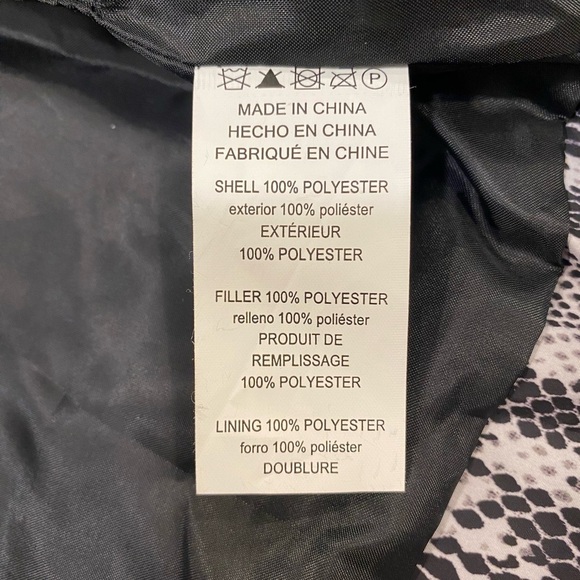 {Michael Kors} Puffer Vest Size Small Gray Black Full Zip Snake Print - Picture 10 of 11